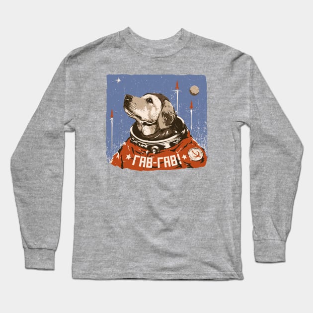 Cosmonaut Space Dog Long Sleeve T-Shirt by sketchboy01